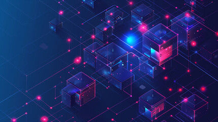 Isometric Illustration of Accounting and Big Data Integration with Blockchain Technology"
"Isometric View of Blockchain Technology and Big Data in Accounting Systems