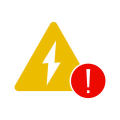 high voltage danger icon, simple flat style, vector illustration symbol sign logo template pictogram, for ui or ux isolated on white for mobile app, editable