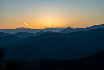 sunset over the mountains