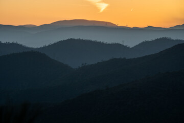 sunset over the mountains