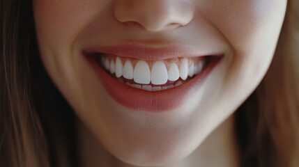 Obraz premium Bright Smile with Perfect White Teeth Close-Up