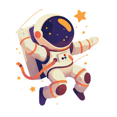 Vector design and illustration of an astronaut in space