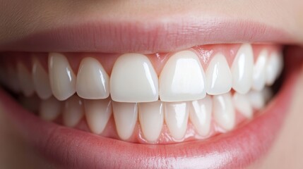 Fototapeta premium Bright Smile with Healthy White Teeth Close Up