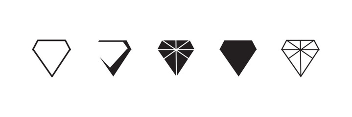 Diamond icon set. Diamond icon.