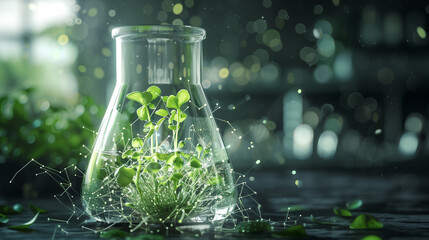 "Biotechnology Concept: Glass Flask Containing Vegetables for Sustainable Innovation"
"Scientific Exploration of Biotechnology with Glass Flask and Fresh Vegetables"