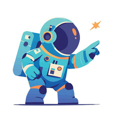 Vector design and illustration of an astronaut in space