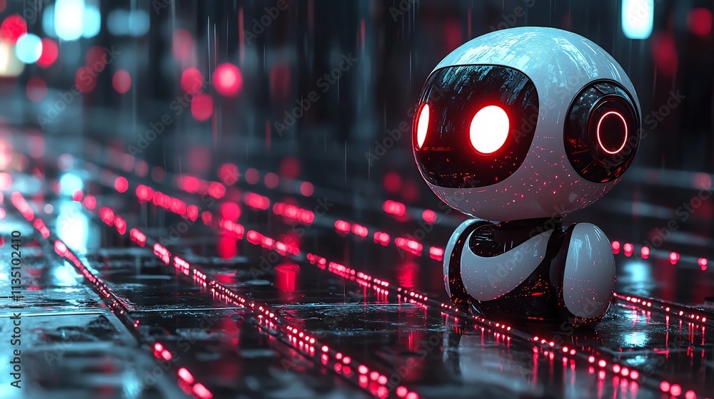 Poster robotic security agent scanning encrypted data to detect fraudulent activities with ai driven precis