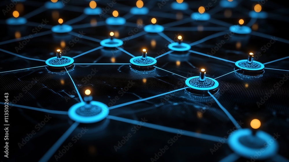 Poster glowing network map showing breach sealed by security protocols symbolizing quick fraud response