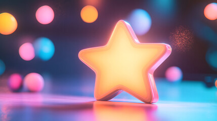 Obraz premium A glowing performance feedback icon linked to athlete reviews, representing online platforms for coaching evaluations. 