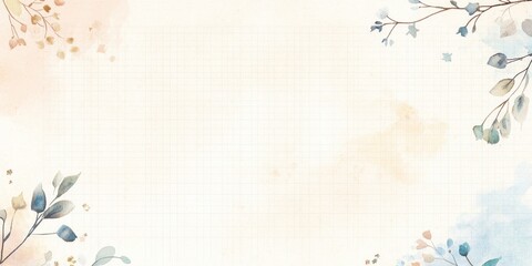 Fototapeta premium Watercolor background with abstract art. Featuring a luxurious, minimalist style, it includes flowers and botanical leaves, organic shapes. Ideal for banners, posters, web designs, and packaging