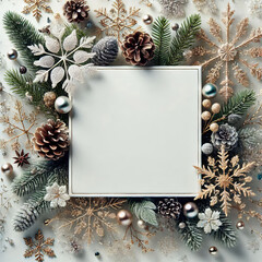 Vintage empty wooden background with a chrismas decorations. Copy space for text. Good for banners