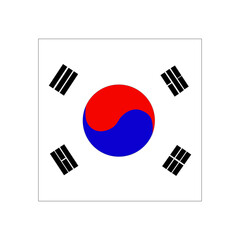 South korea flag, korean flag vector image