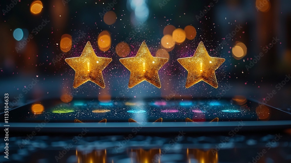 Poster automated sentiment analysis and review visualization on digital tablet