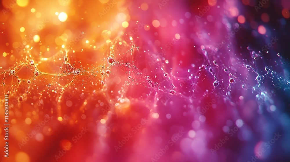 Poster glowing neural network symbolizing emotional sentiment analysis in data streams