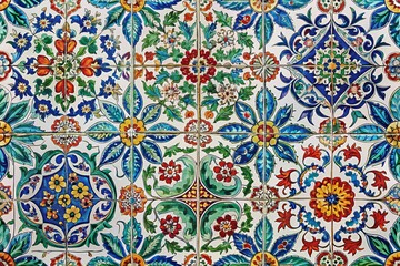 Panoramic View of Floral Ornament Tiles Showcasing Vibrant Patterns and Textures for Elegant Home Decor and Interior Design Inspiration