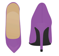 Purple  elegant shoe. vector illustration