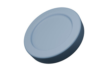 3d render round icon isolated on transparent background cutout