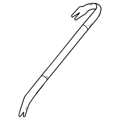 crowbar illustration hand drawn outline vector