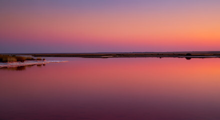 sunset over the river