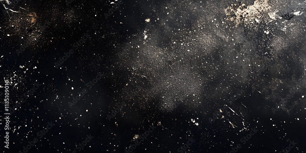 Poster cosmic dust: a mesmerizing abstract texture of black and white, evocative of a celestial nebula. per
