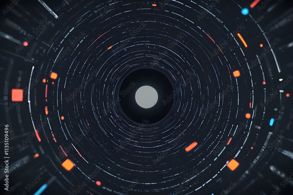 Aufkleber digital data stream flowing through cyberspace tunnel visualization