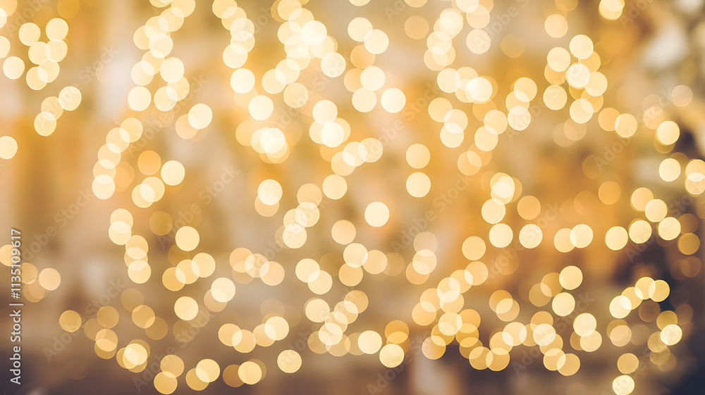 Aufkleber golden bokeh lights: a soft, ethereal backdrop of warm, golden bokeh lights, perfect for adding a to