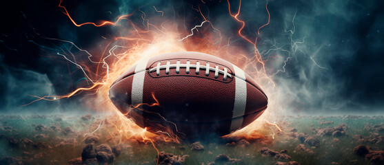 American football ball on an attractive graphic composition