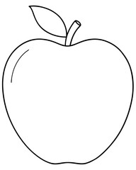 Apple Line Art Illustration Clean and Modern Fruit Design