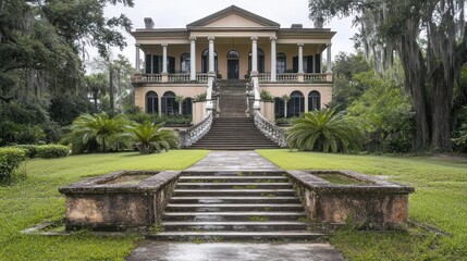 Obraz premium Historic Antebellum Mansion with Grand Staircase.