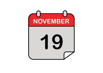 icône calendrier date - 19 novembre en anglais