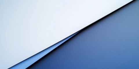 Minimalist background, blue and white color scheme, diagonal composition, close-up of paper with gradient edges, Generative Ai