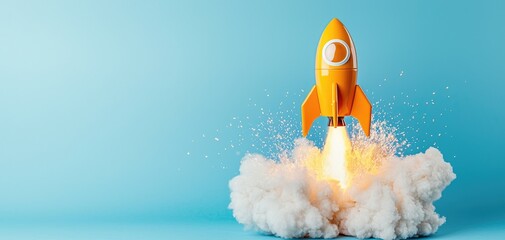 Innovative business launch event 2025 rocketing towards success digital environment dynamic viewpoint concept of business innovation