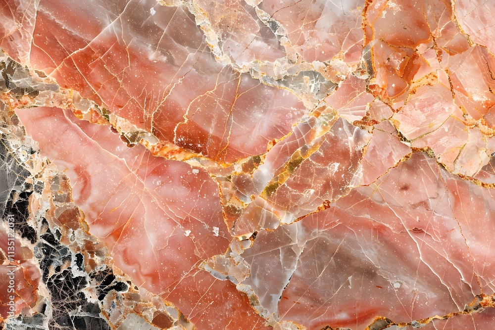 Poster stunning close-up of colorful marble with intricate patterns and textures