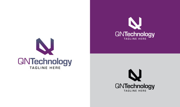 Quantum, Computing, QN, QN Logo, Tech Logo, Technology Logo, Interconnected