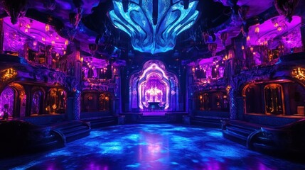 Obraz premium Lavish Nightclub Interior Design with Vibrant Lighting
