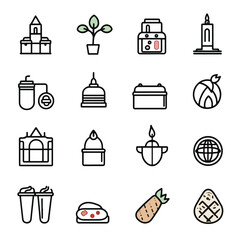 2D Design elements line icon set