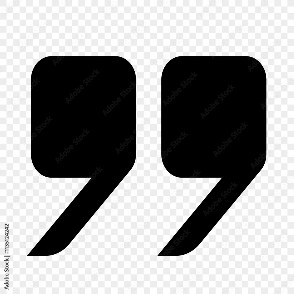 Fototapete vector icon in the form of square quotes with soft edges on a transparent background. the icon of qu