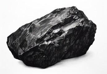 Obraz premium Detailed Black Rock Drawing on White Background for Art Projects