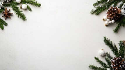 Cozy christmas and new year decorations winter wonderland image of festive pine cones and greenery peaceful indoor setting for holiday celebrations