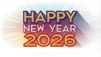 2026 happy new year text effect design
