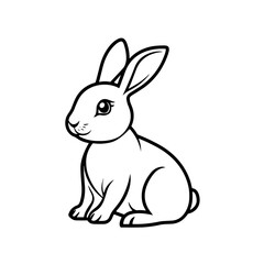 Fototapeta premium Rabbit Icon in Minimalist Outline Style