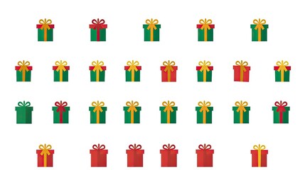 Christmas Gifts with Ribbons and Bows in Green and Red for Holiday Celebration and Festive Decoration Ideal for Seasonal Graphics and Designs