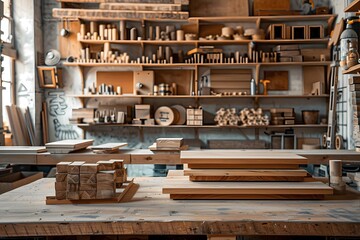 A Cozy Woodworking Workshop Filled with Tools and Materials