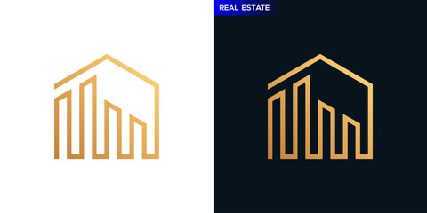 Real estate logo. Sell, rent, lodging, residence. Icon symbol design template EPS 10.