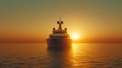 Luxury Yacht at Sunset: A Serene Ocean Escape