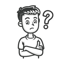 Obraz premium 2D doubt web icon in line style