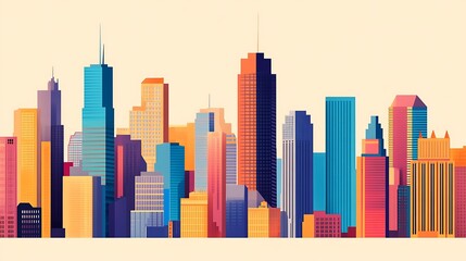Obraz premium Urban Mystique Illustration with Cityscapes, Neon Lights, and Mysterious Atmosphere