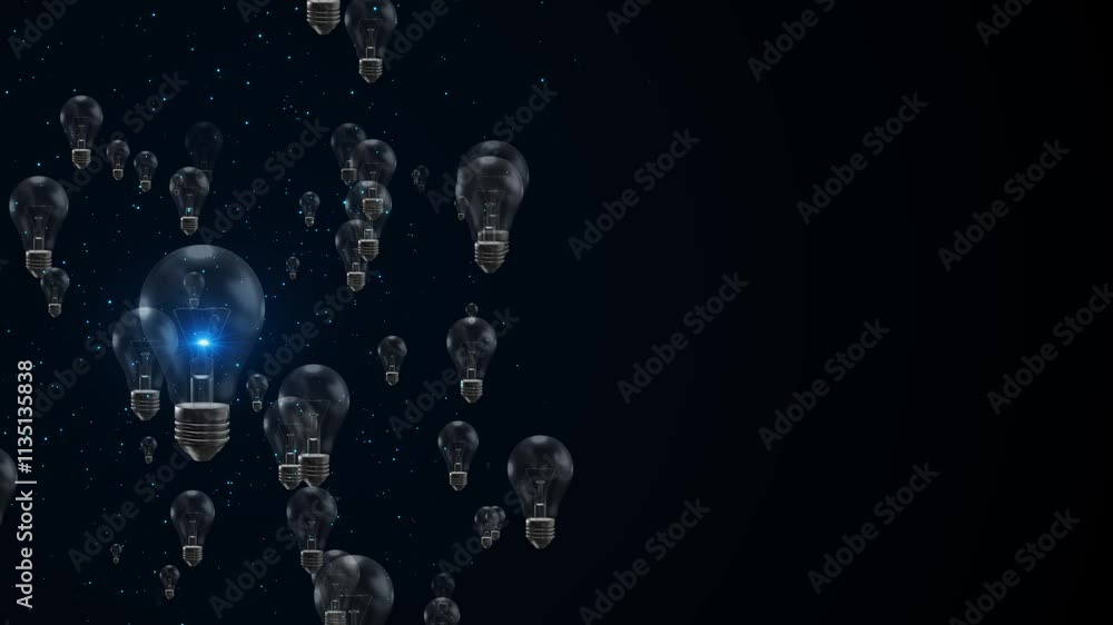 Poster technology network lamp digital blue background creative idea concept. innovation technology artific