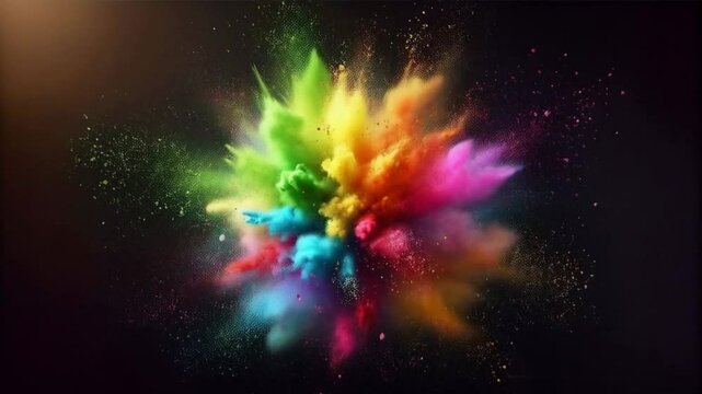 Happy Holi Background for Festival of Colors celebration vector elements for card, greeting, poster design for video.

