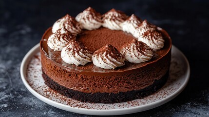 Delicious Chocolate Mousse Cake Creamy Topping Dessert